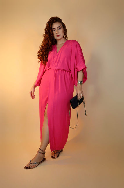 VESTIDO MIDI ME CONTA TUDO PINK